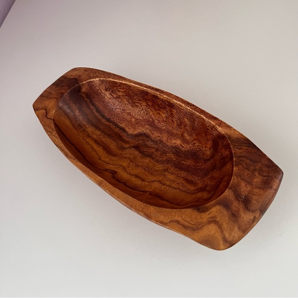 Mid century modern vintage gorgeous wooden bowl— hold in style! Serving - Picture 3 of 6